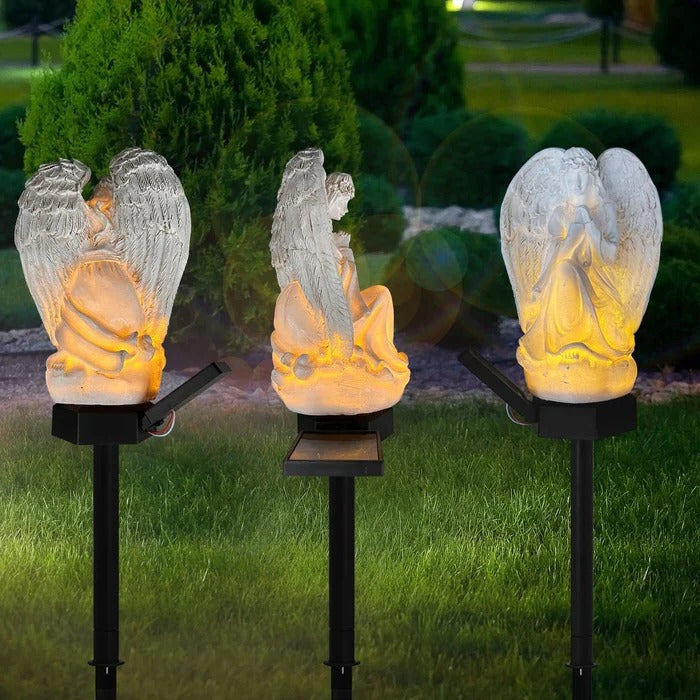 Luz solar de jardín con ángel