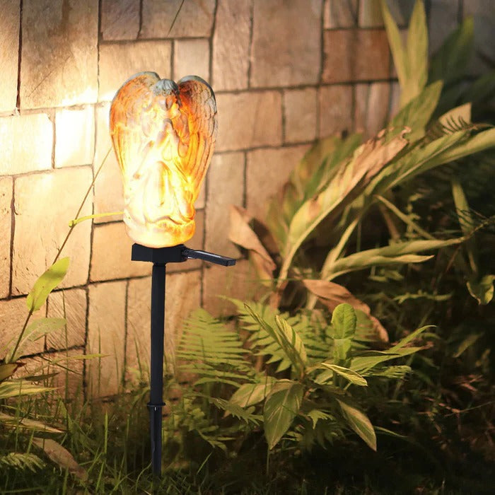 Luz solar de jardín con ángel