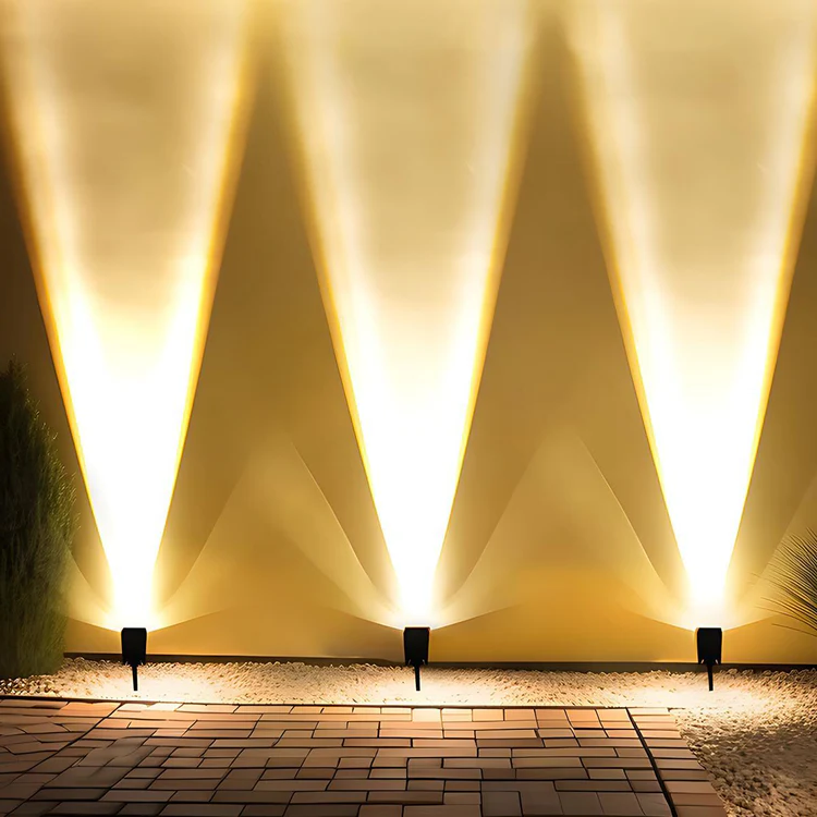 Foco solar LED impermeable con zoom múltiple para iluminación de paisajes RGB