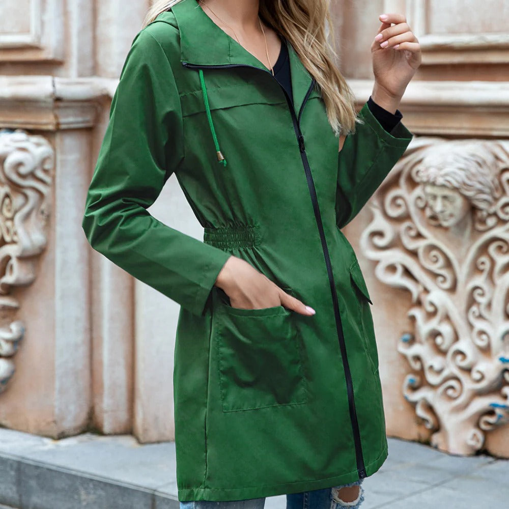 Gabardina Elegante con Cremallera para Mujer