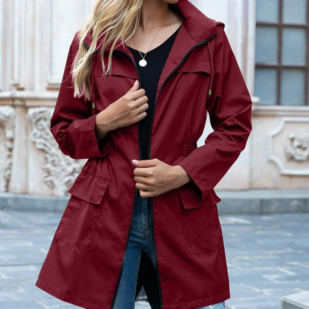 Gabardina Elegante con Cremallera para Mujer