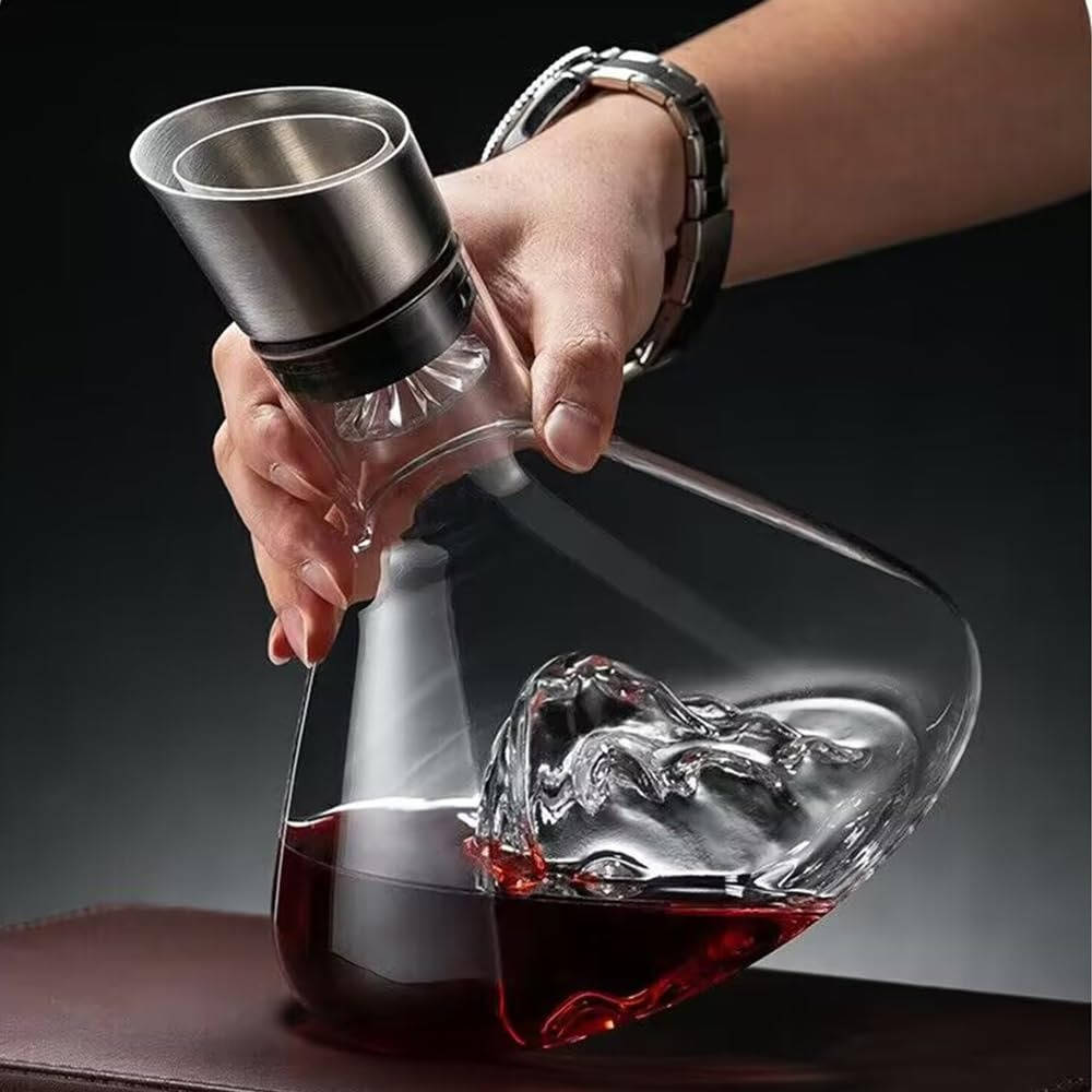 Decantador aireador de vino de cristal