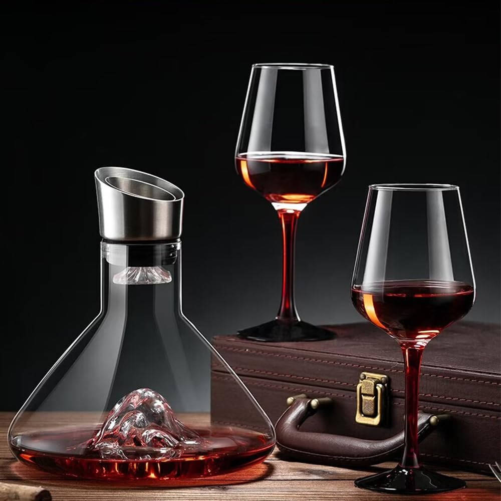 Decantador aireador de vino de cristal