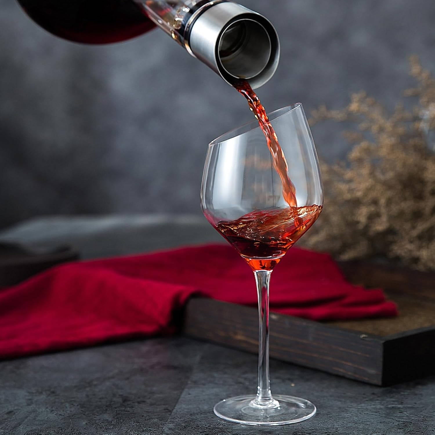 Decantador aireador de vino de cristal