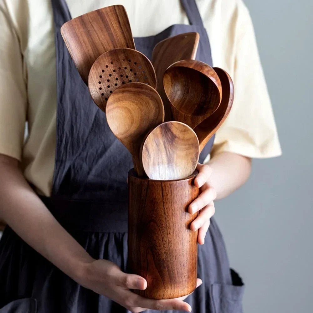 Kitchen set made of natural teak wood - TRENDVYO
