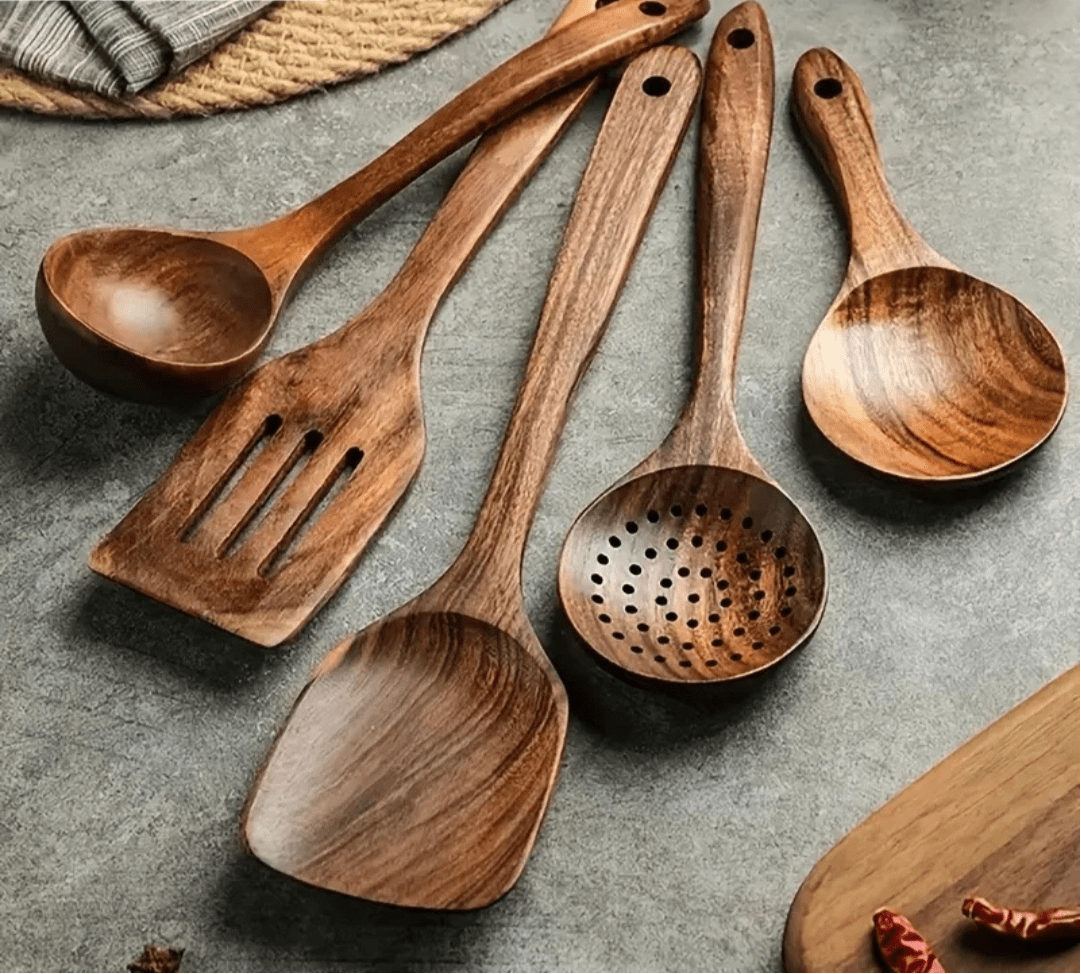 Kitchen set made of natural teak wood - TRENDVYO