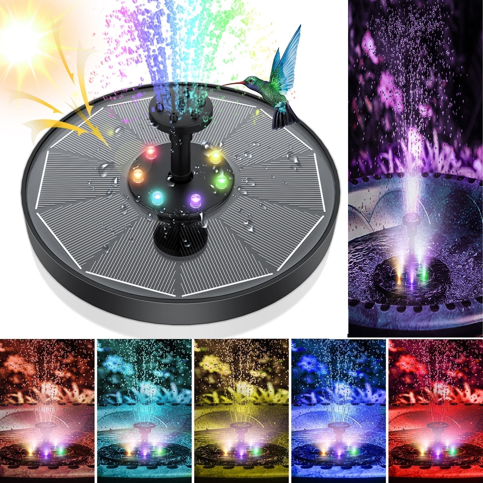 LED Solar Energy Fountain - TRENDVYO