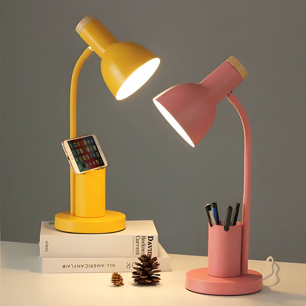 Modern Nordic LED table lamp with stylish pen holder - TRENDVYO