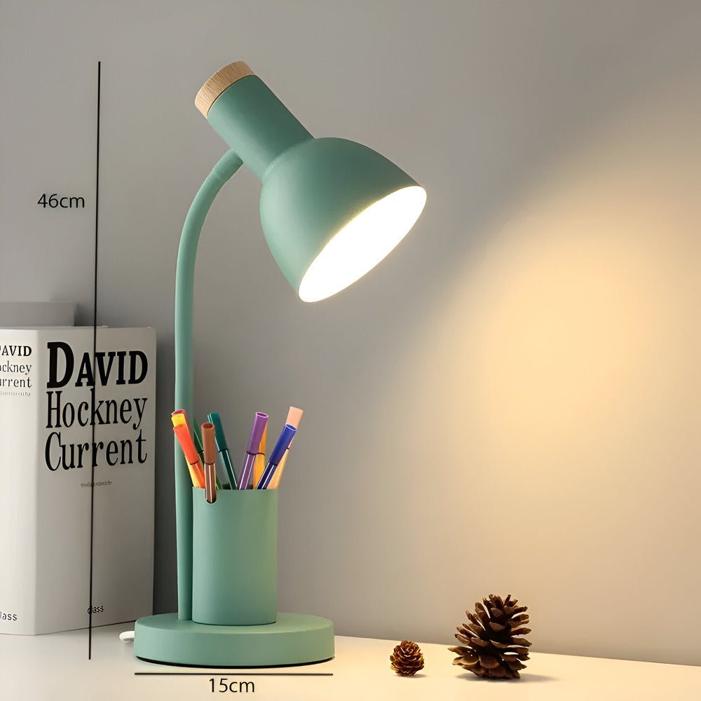 Modern Nordic LED table lamp with stylish pen holder - TRENDVYO