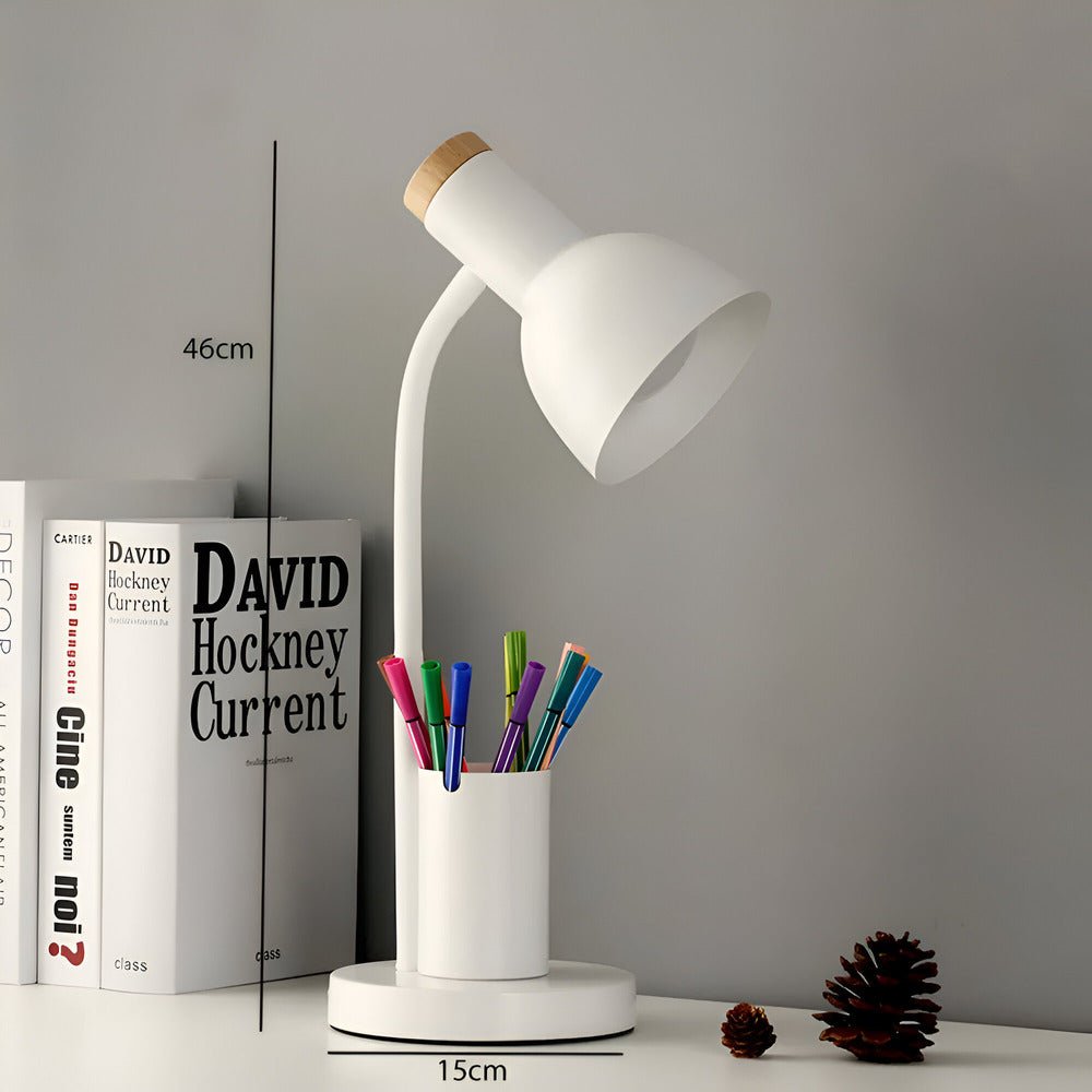 Modern Nordic LED table lamp with stylish pen holder - TRENDVYO