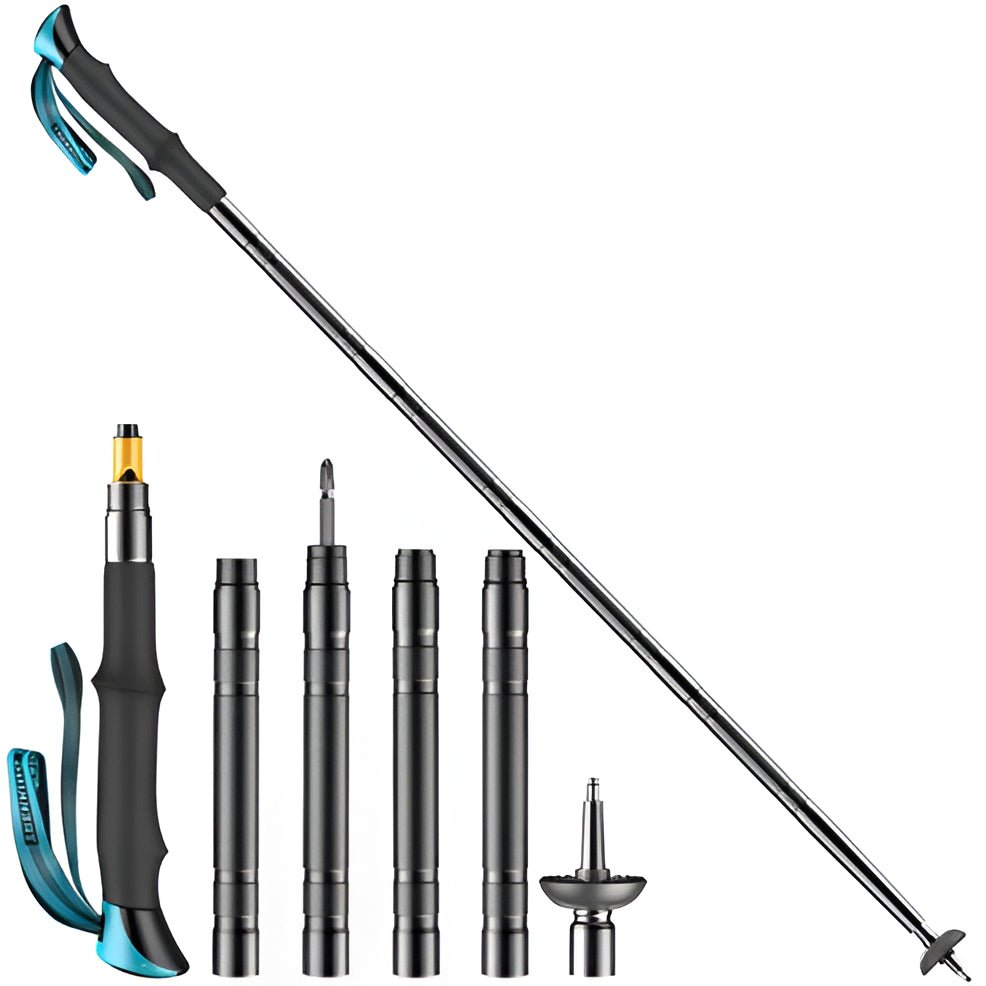 Multi-Functional Tactical Trekking Pole - Survival Hiking Stick with Built-In Tools - Durable & Versatile for Camping and Outdoor Adventures - TRENDVYO