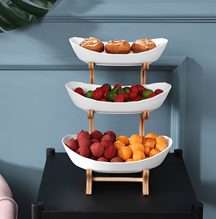 Multi-tiered wooden fruit bowl - TRENDVYO