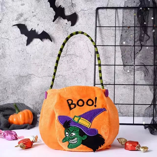 Bolsa de golosinas de calabaza de Halloween para niños
