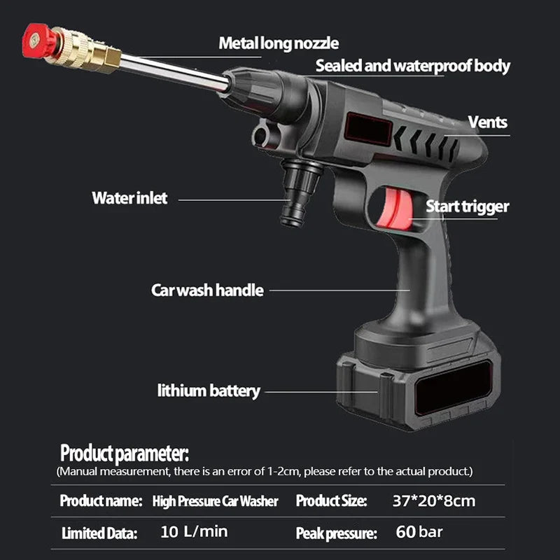 Pistola de agua a alta presión para lavado de coches