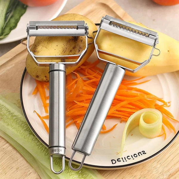 Pelador de doble cuchilla para rebanar