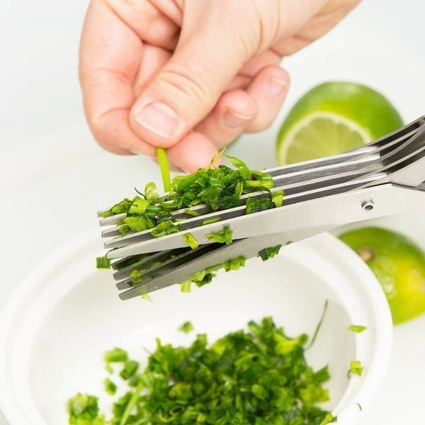 Tijeras de cocina de 5 cuchillas para ensalada