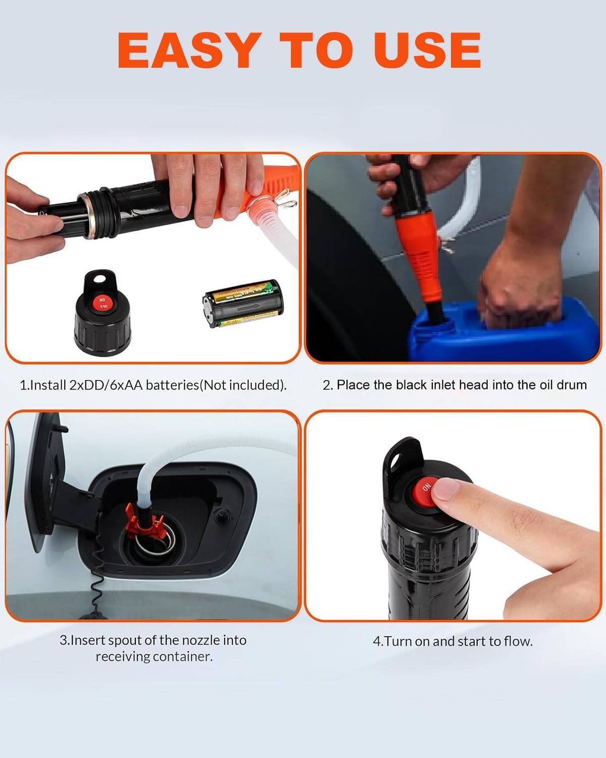 Portable Electric Siphon Pump For Gas, Fuel, Diesel, Water Transfer - TRENDVYO