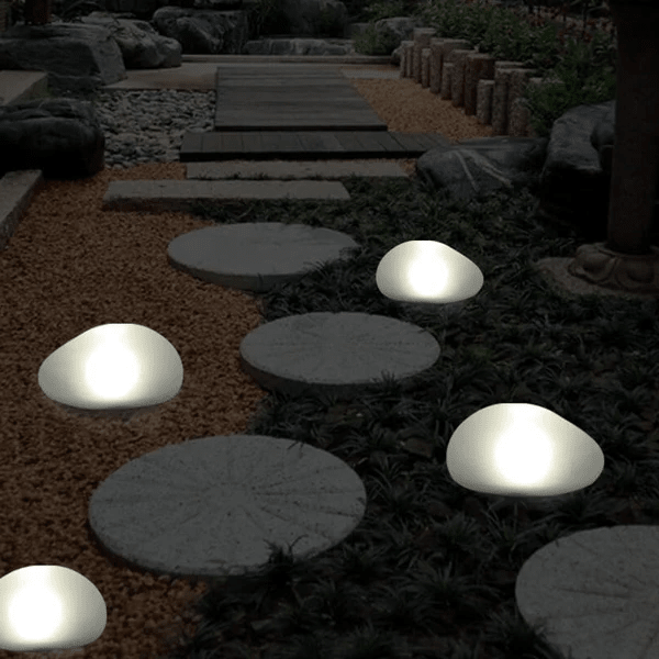 Solar Pebble ABS Sandblasted LED Outdoor Landscape Glass Light - TRENDVYO