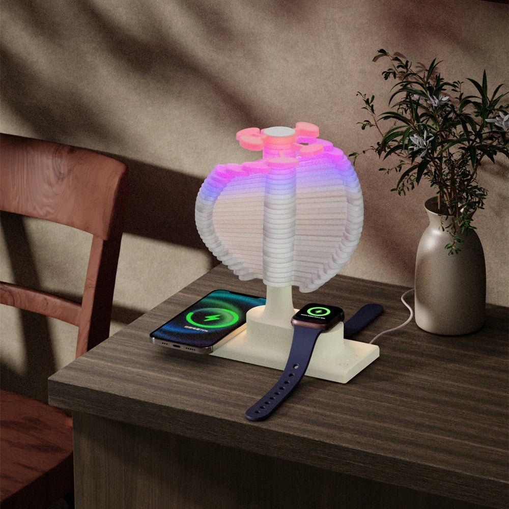 Spiral Tree Table Lamp with Integrated Wireless Charger - TRENDVYO