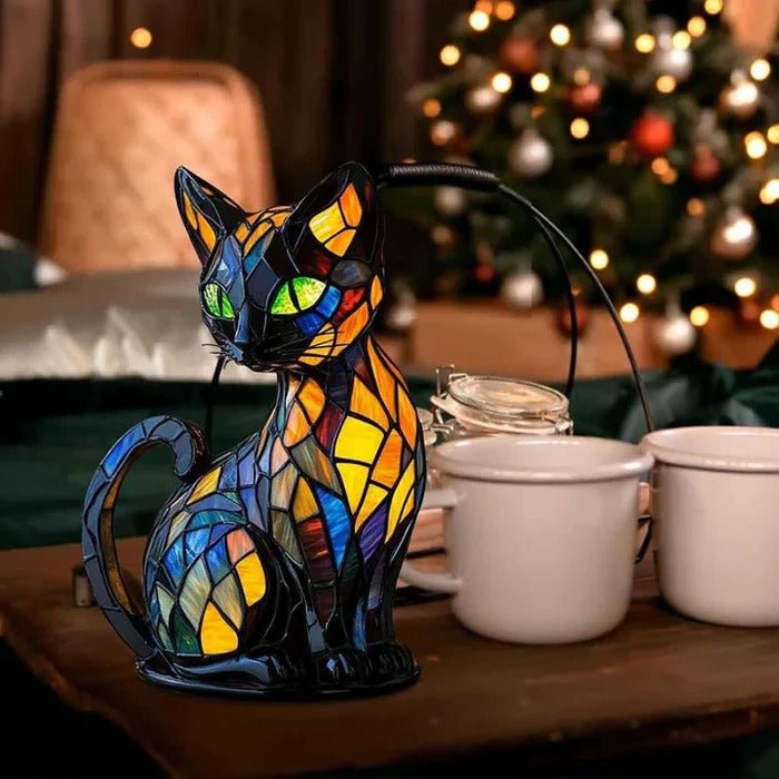 Stained Glass Cat Table Lamp - TRENDVYO