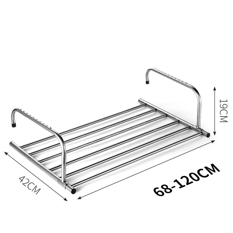 Stainless Steel Extendable Foldable Balcony Clothes Dryer - TRENDVYO