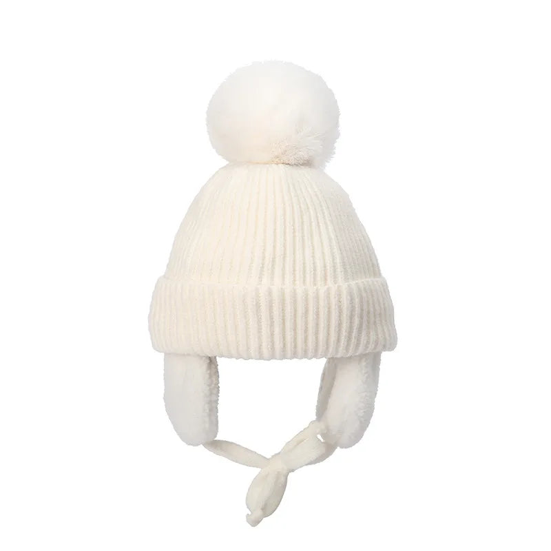 Gorro de invierno de punto para niños con orejeras