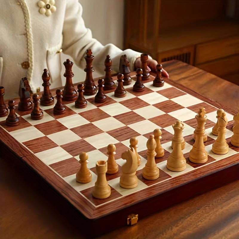 Wooden Chess Set - Perfect for Home and Travel - TRENDVYO