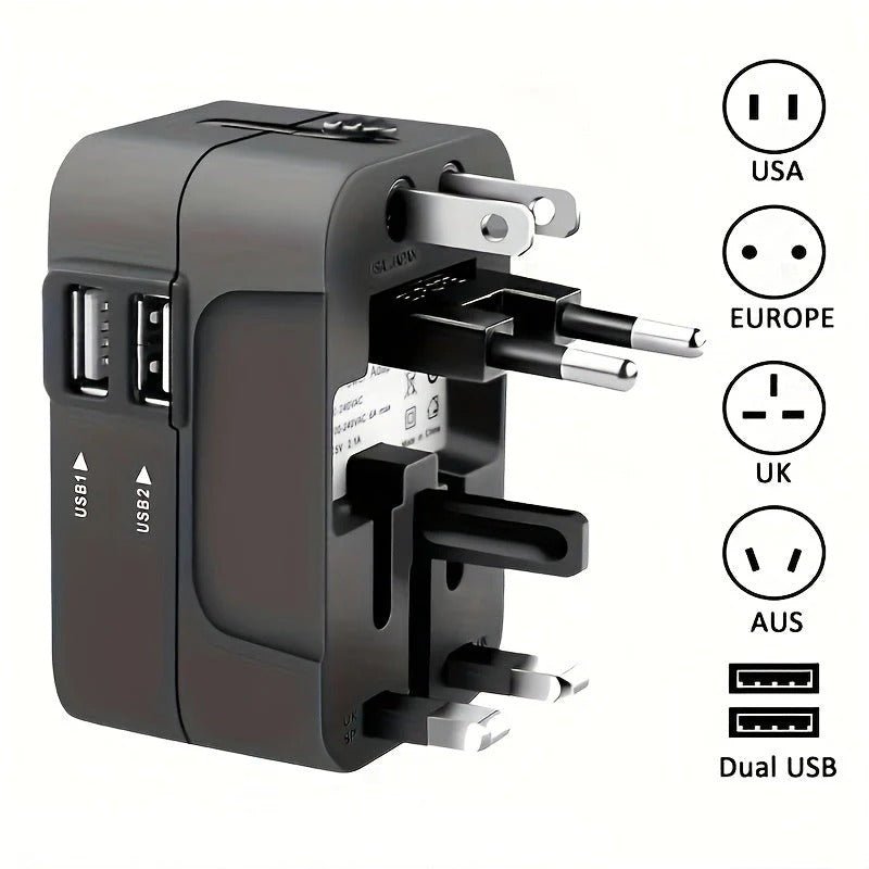 Worldwide Travel Adapter with Dual USB Charging Ports - TRENDVYO