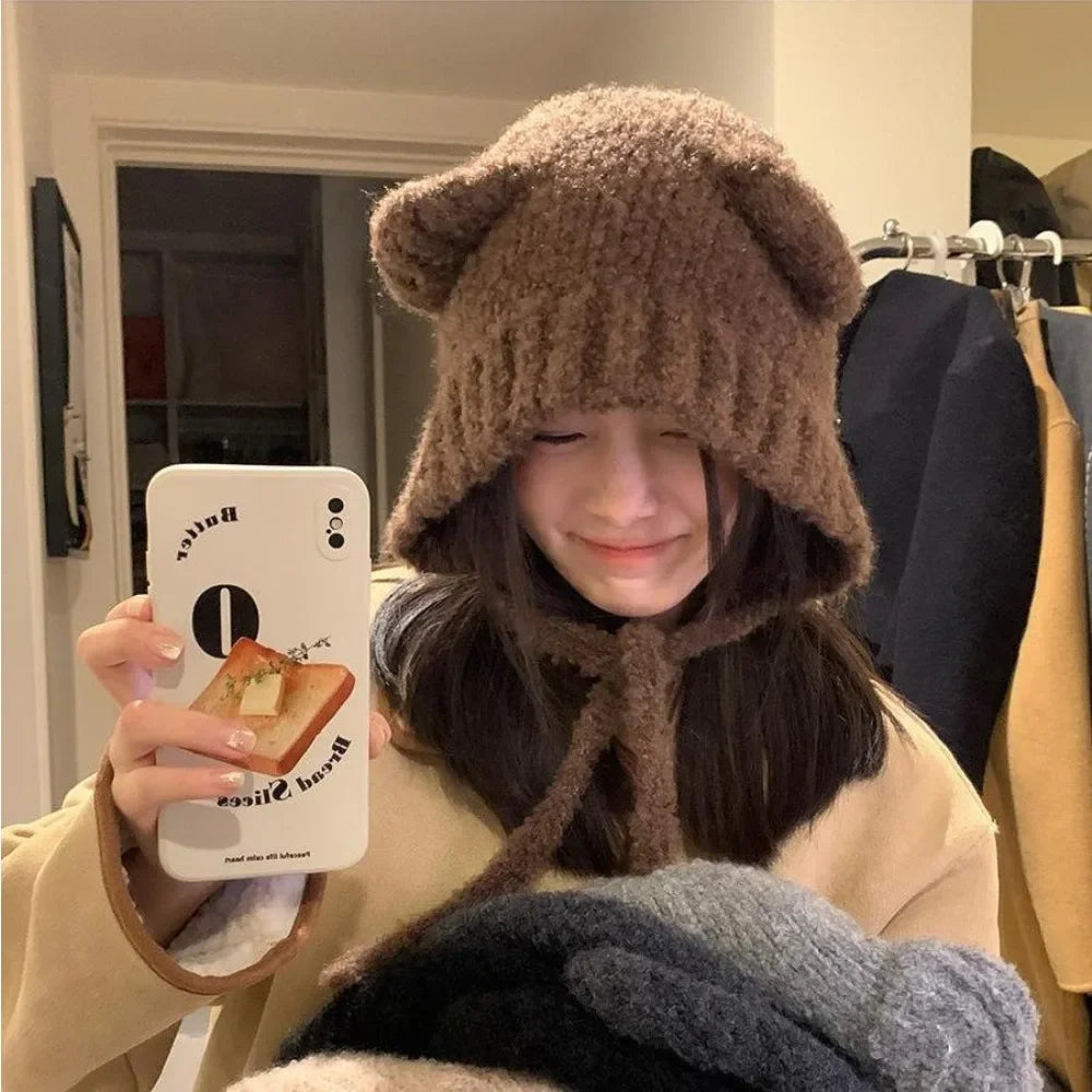 Gorro de Invierno con Orejas de Oso
