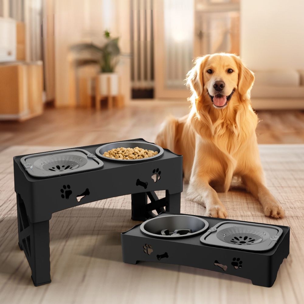 Comedero lento elevado y ajustable para perros