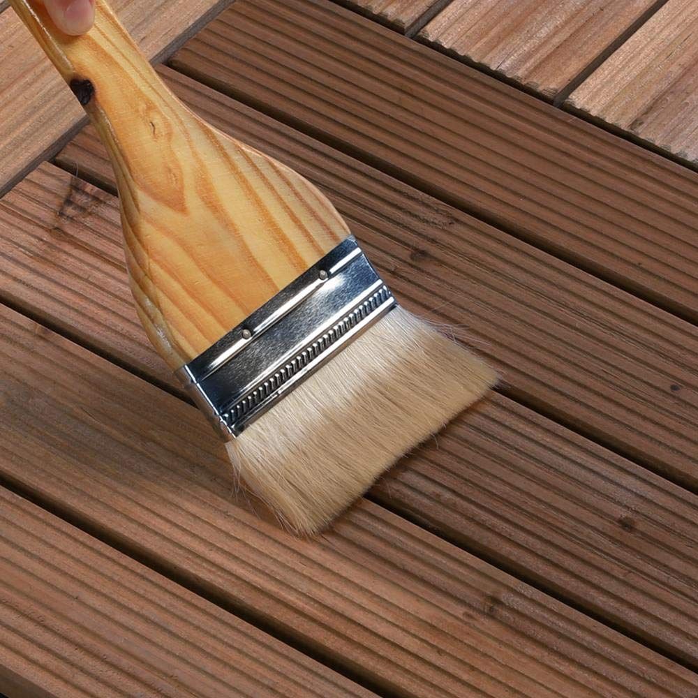 Baldosas de madera entrelazadas para patio exterior, 27 piezas