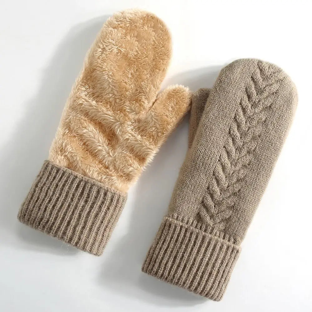 Manoplas de invierno con forro polar de doble capa