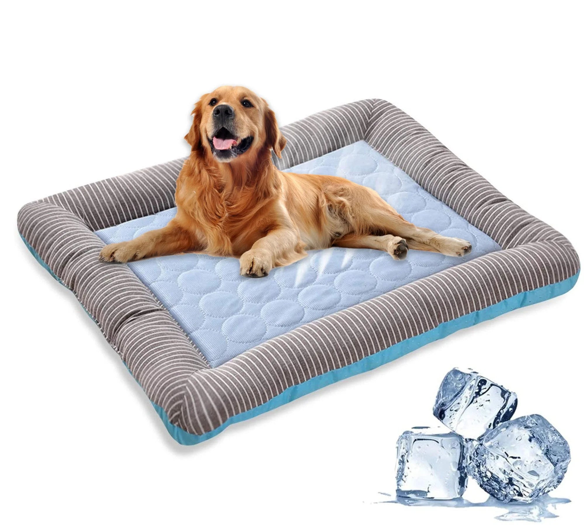 Cama refrescante para perro con material de seda helada