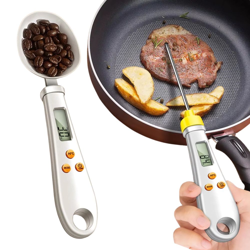 2-in-1 Digital Mini Spoon Scale & Food Thermometer - TRENDVYO