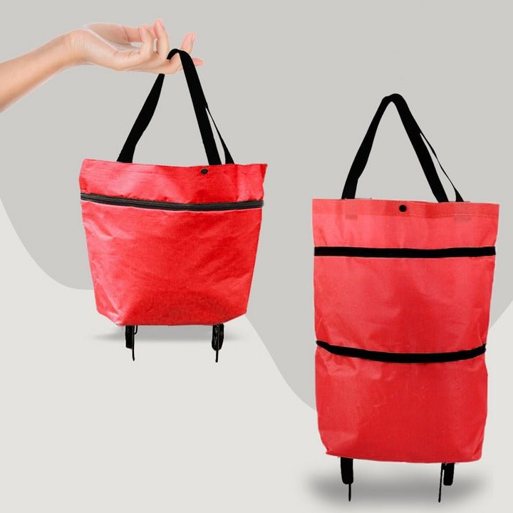 2-in-1 Foldable Shopping Bag with Wheels - TRENDVYO