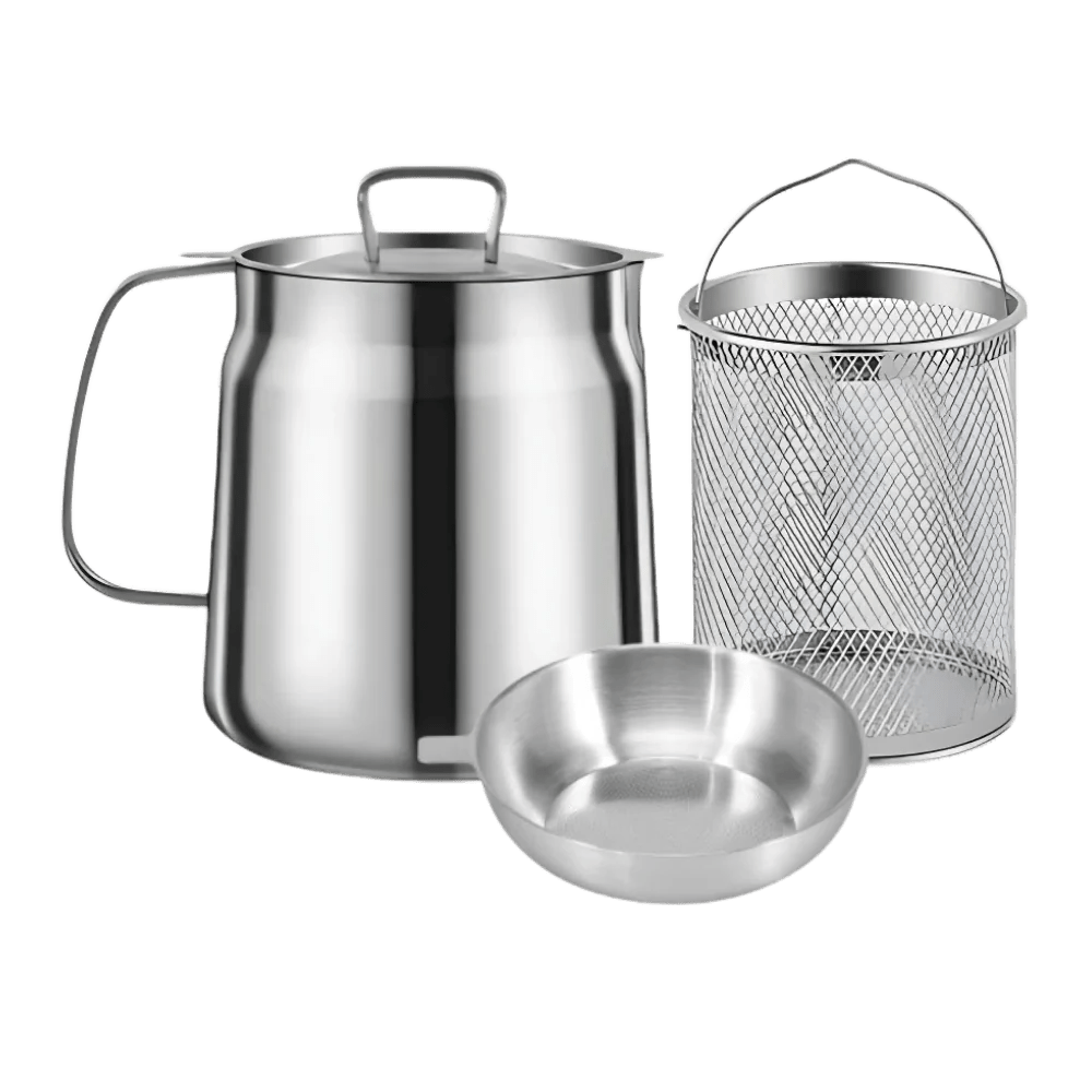 2-in-1 Stainless Steel Deep Frying Pot - TRENDVYO