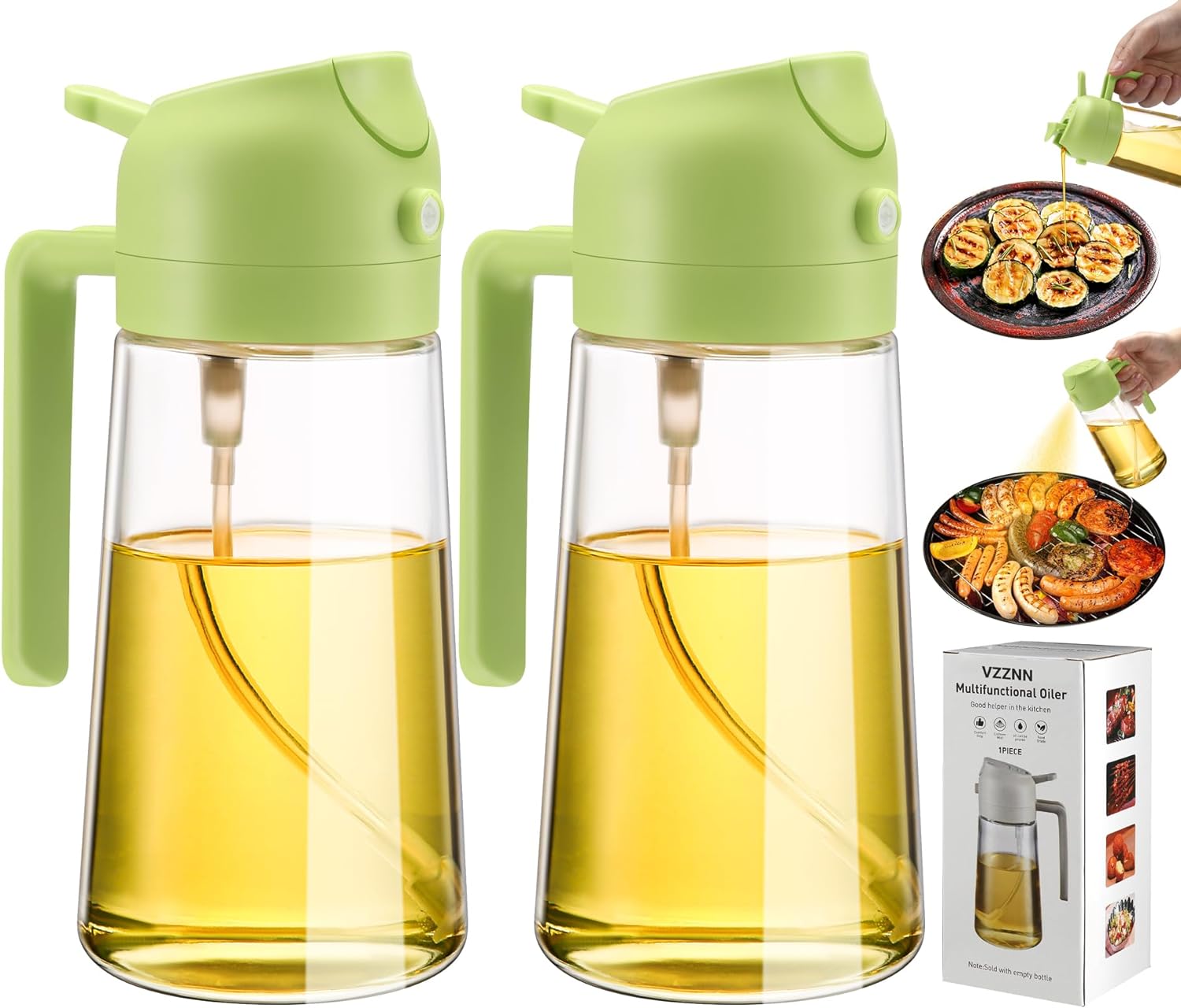 2 Pack Oil Dispenser And Sprayer Bottle - TRENDVYO