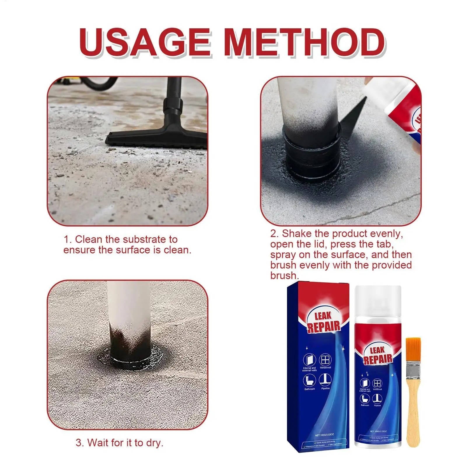 2 Set Leak Repair Waterproof Sealant Spray All Purpose - TRENDVYO