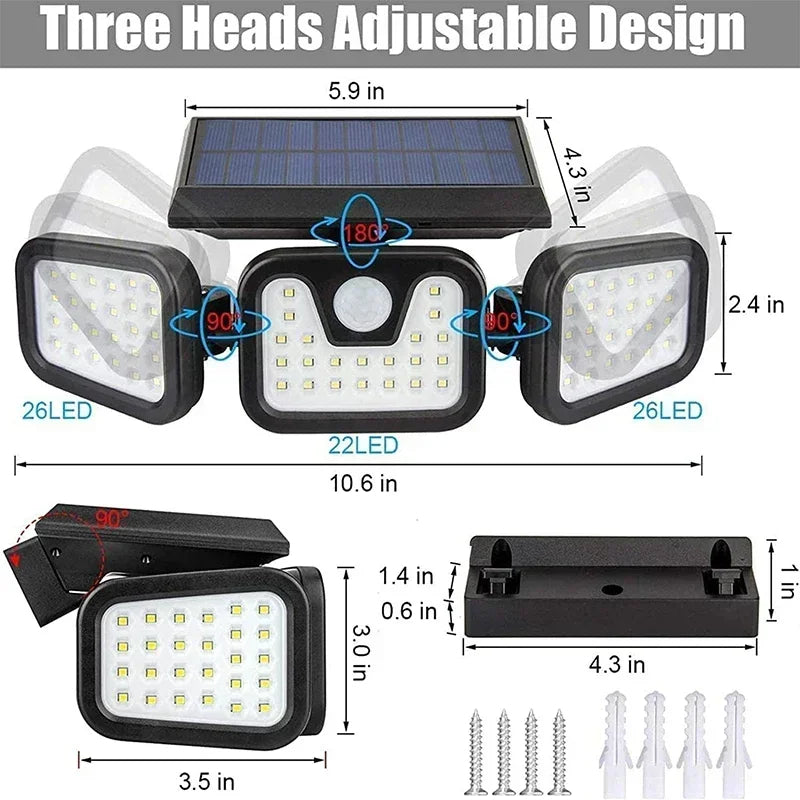 Luz solar con sensor de movimiento para exteriores