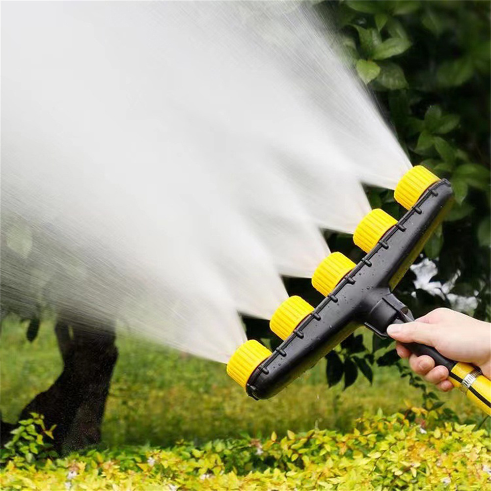Potente boquilla pulverizadora multiusos para manguera de jardín
