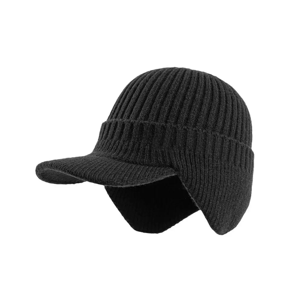 Gorro de invierno de punto para hombre con cuborejas