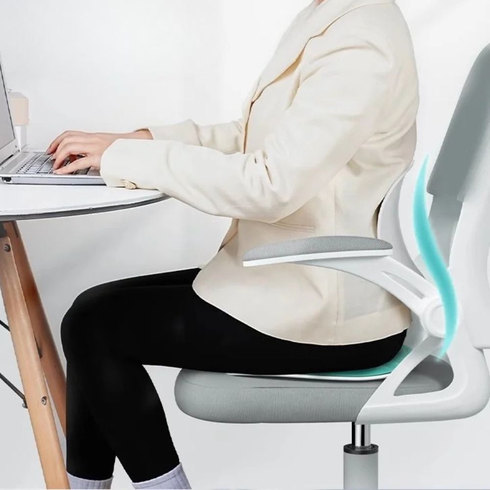 Asiento Corrector de Postura con Respaldo para Silla de Oficina Ergonómica