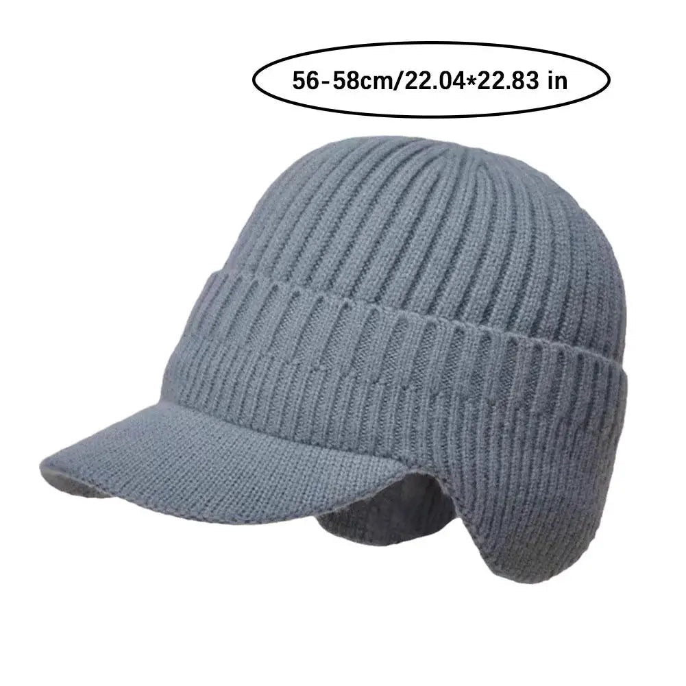 Gorro de invierno de punto para hombre con cuborejas