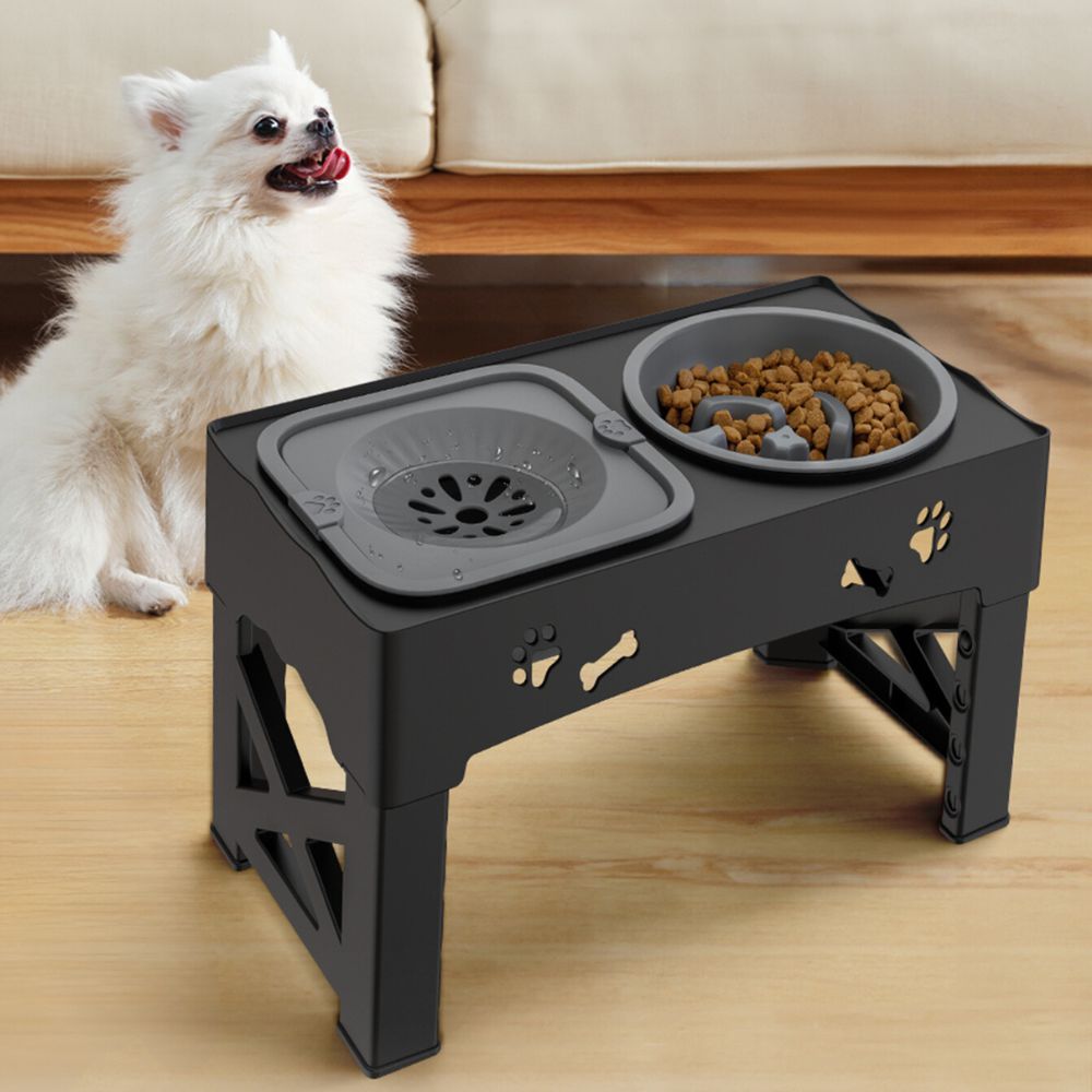 Comedero lento elevado y ajustable para perros