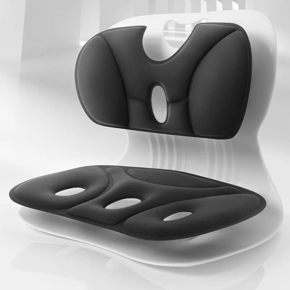 Asiento Corrector de Postura con Respaldo para Silla de Oficina Ergonómica