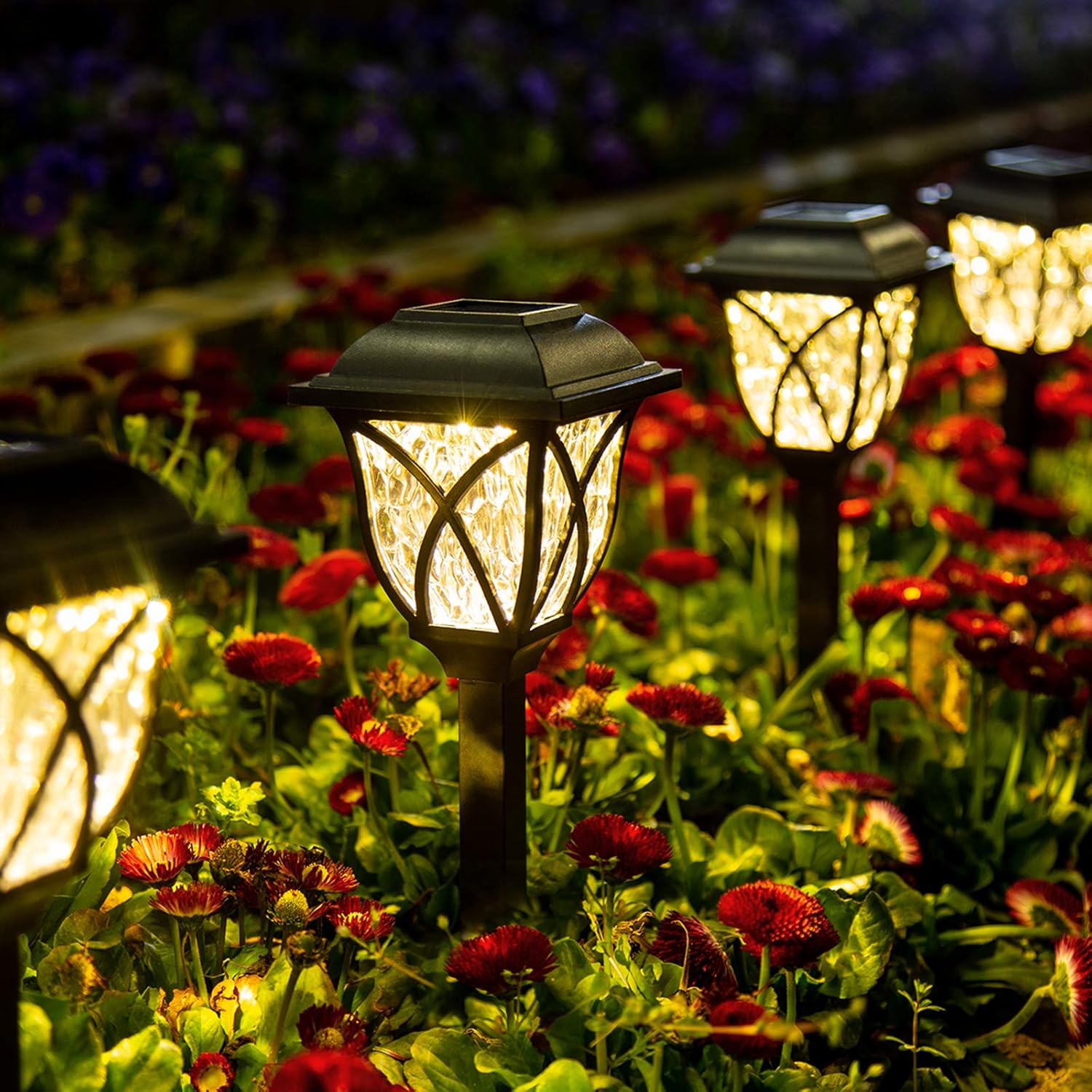 Luces Solares LED para Jardín de Vías al Aire Libre, Paquete de 6