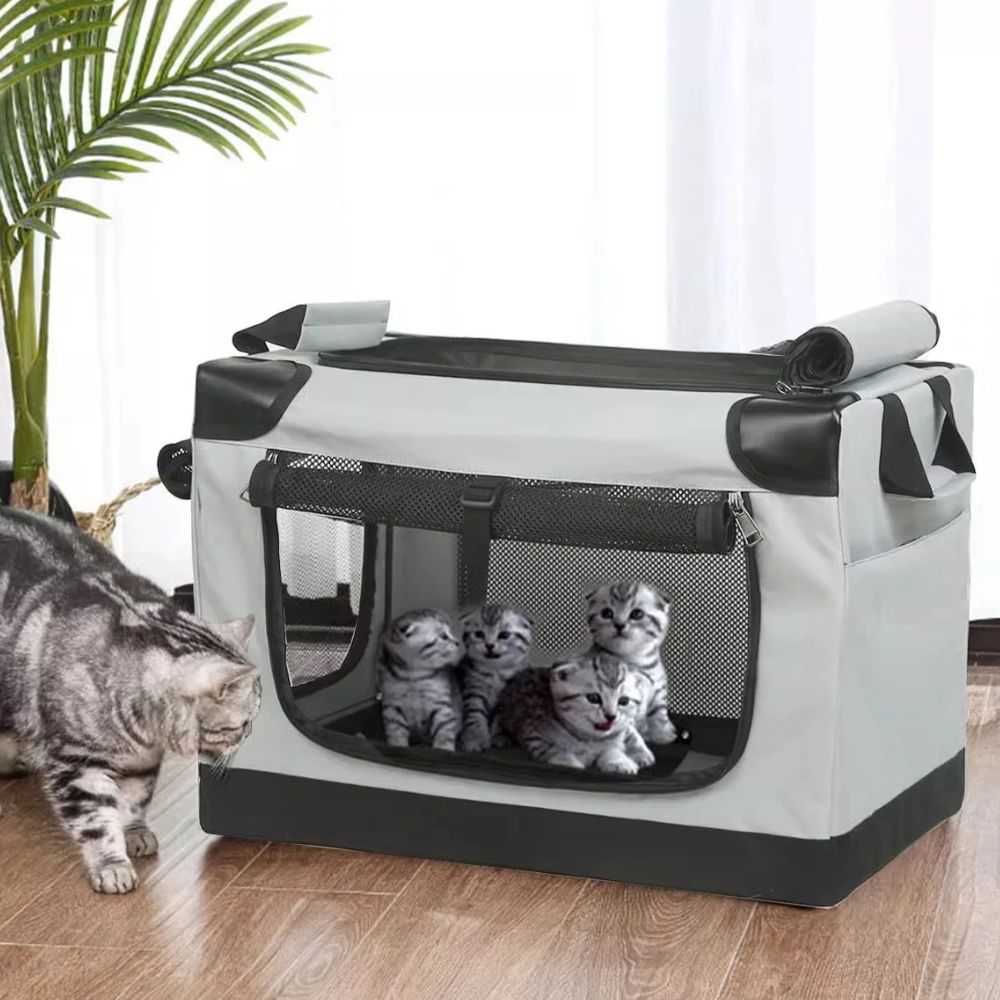 Jaula portátil y plegable para perros pequeños