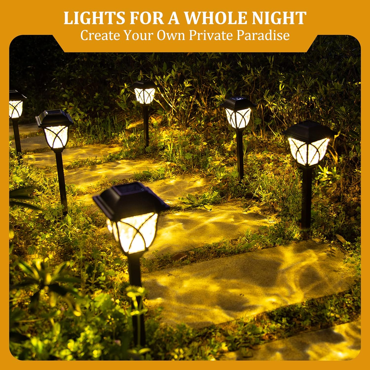 Luces Solares LED para Jardín de Vías al Aire Libre, Paquete de 6