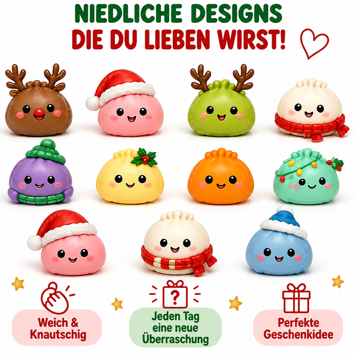 Originaler Weihnachts Mini Squishies Adventskalender 2026