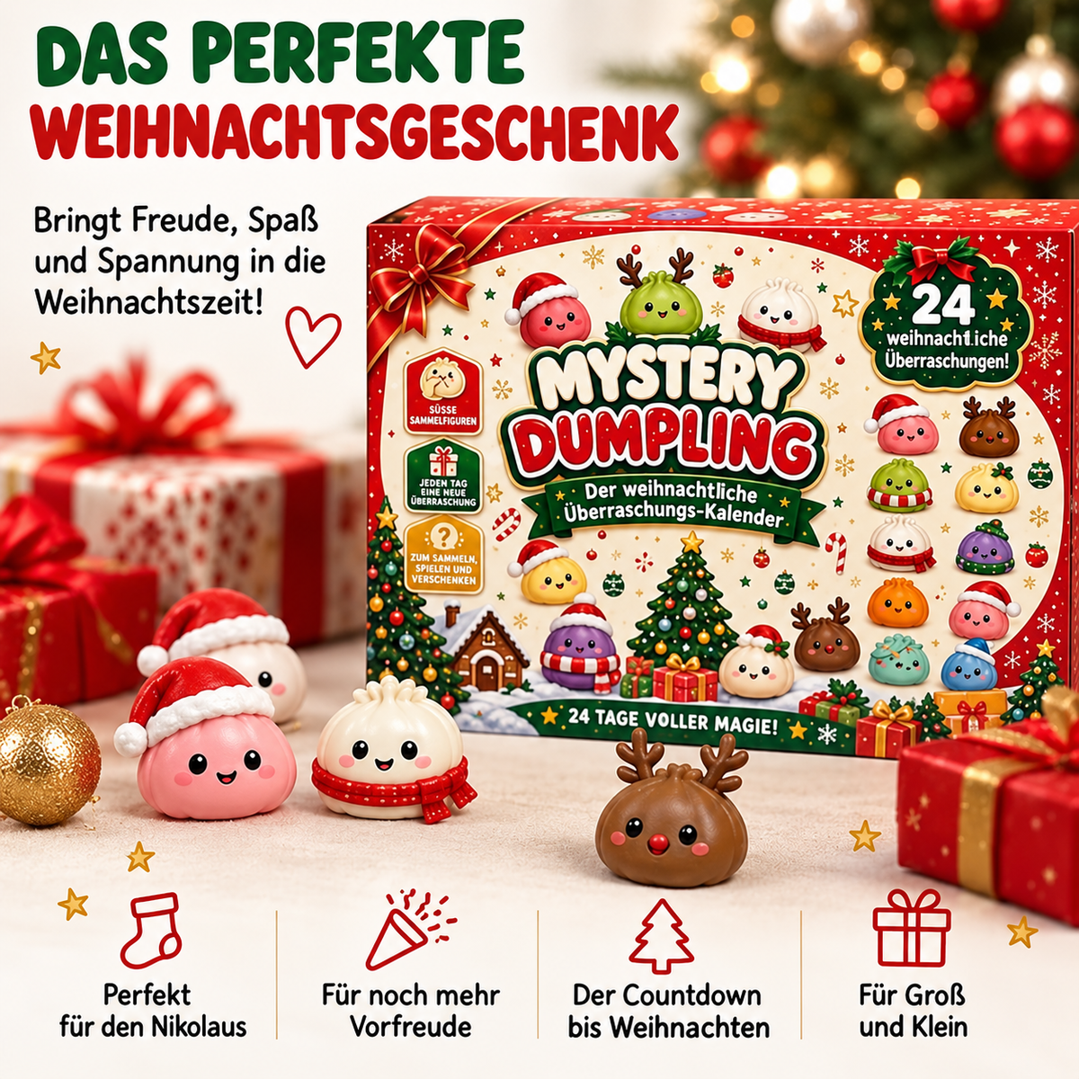 Originaler Weihnachts Mini Squishies Adventskalender 2026